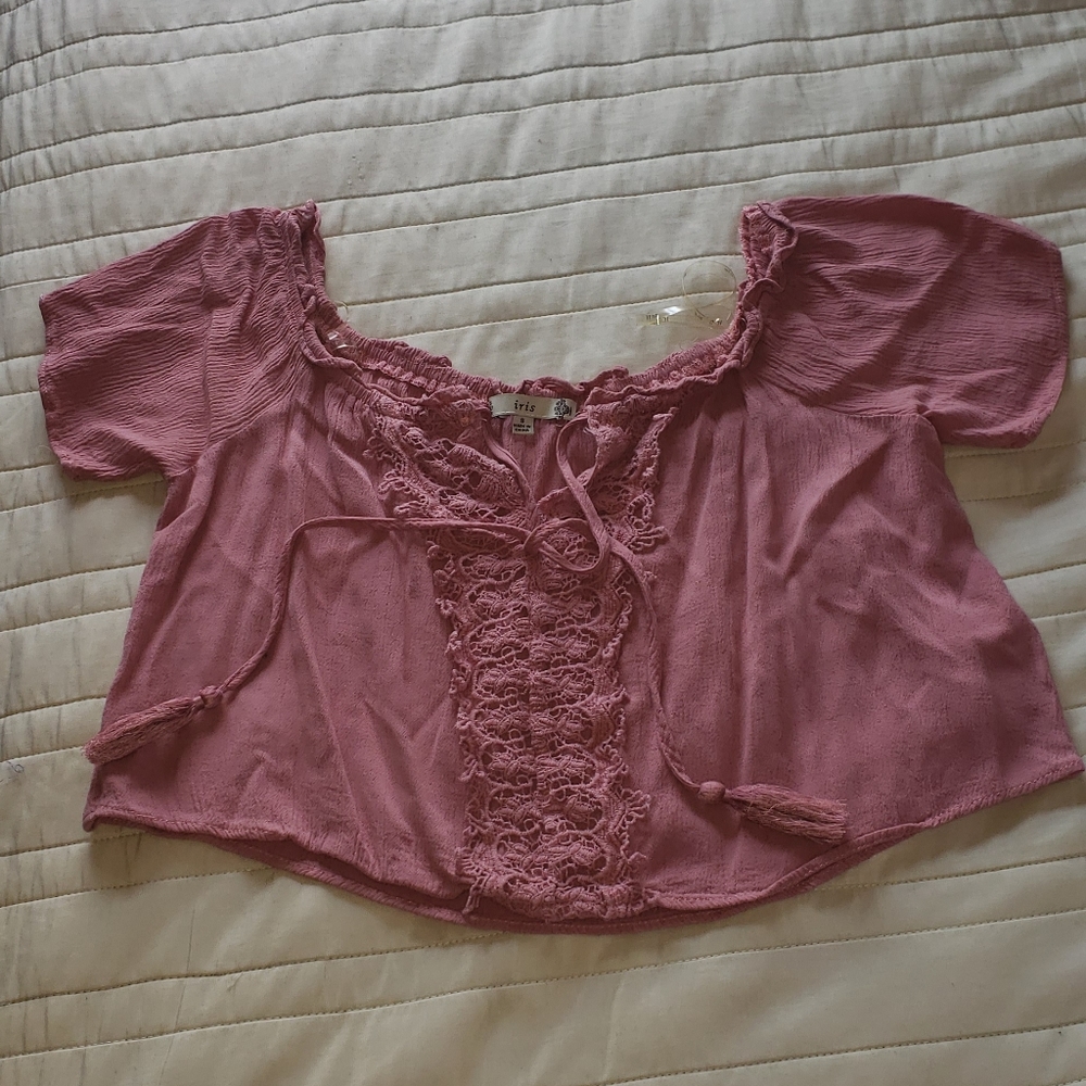 Cropped off the shoulder blouse